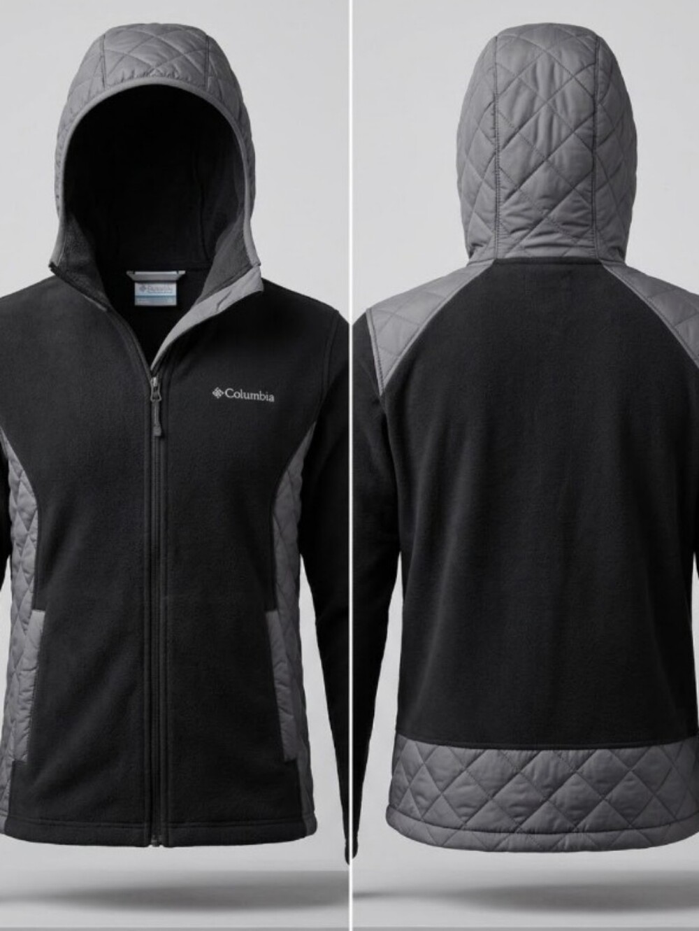 Columbia Black Quilted Hooded Jacket